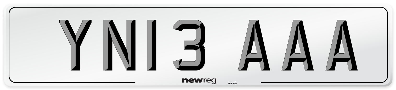 YN13 AAA Number Plate from New Reg